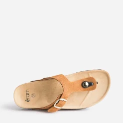Mule-tong anatomique foncé en cuir velours éco-conçu^Eram Online