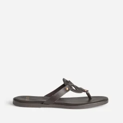 Mule-tong cuir^Texto Sale
