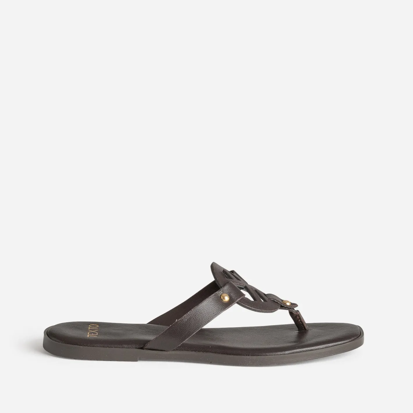 Mule-tong cuir^Texto Sale
