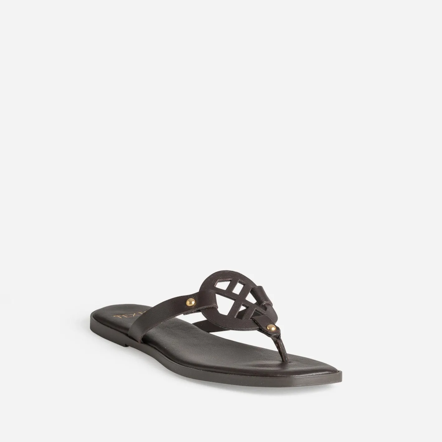 Mule-tong cuir^Texto Sale