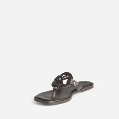 Mule-tong cuir^Texto Sale