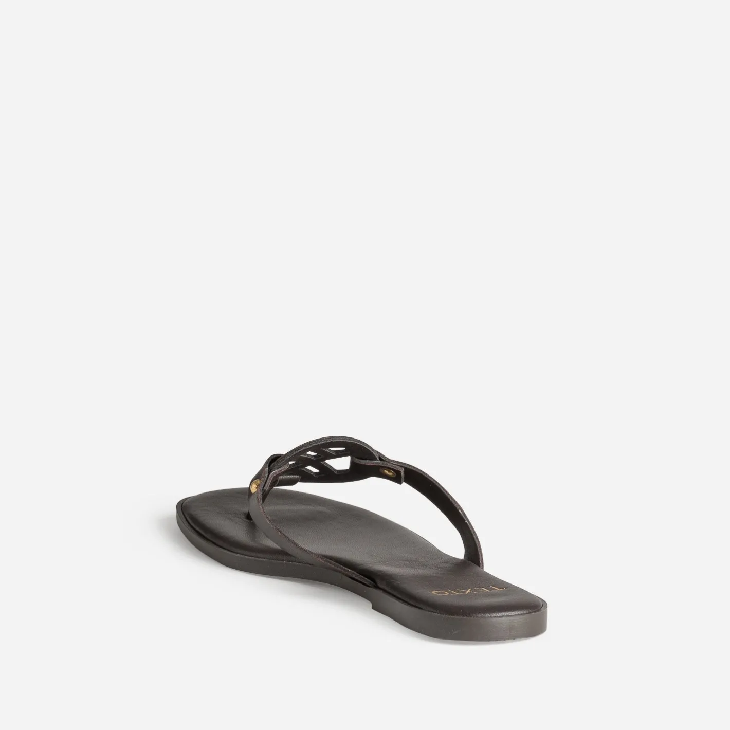 Mule-tong cuir^Texto Sale