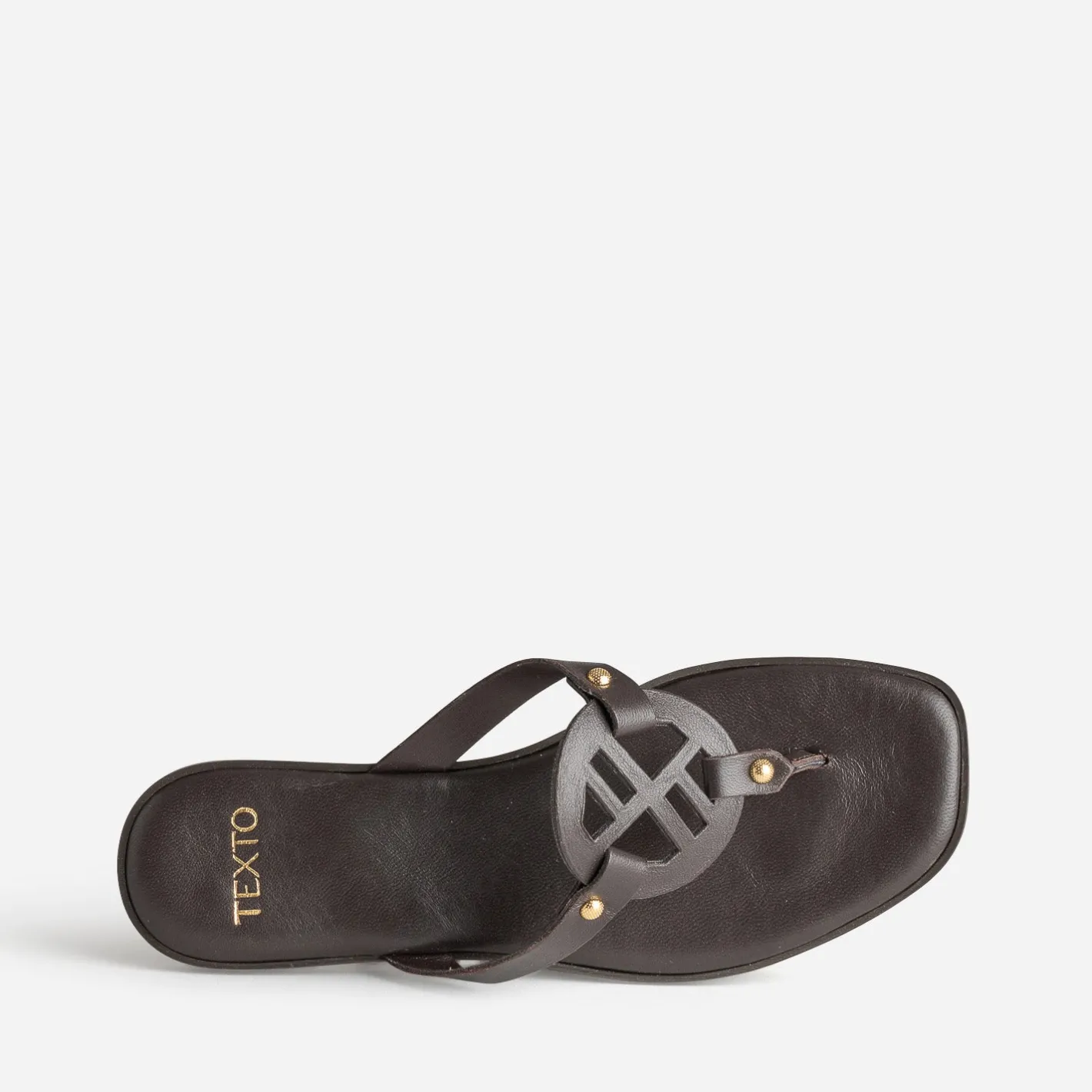 Mule-tong cuir^Texto Sale