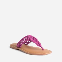 Mule-tong rose en macramé^Texto Hot