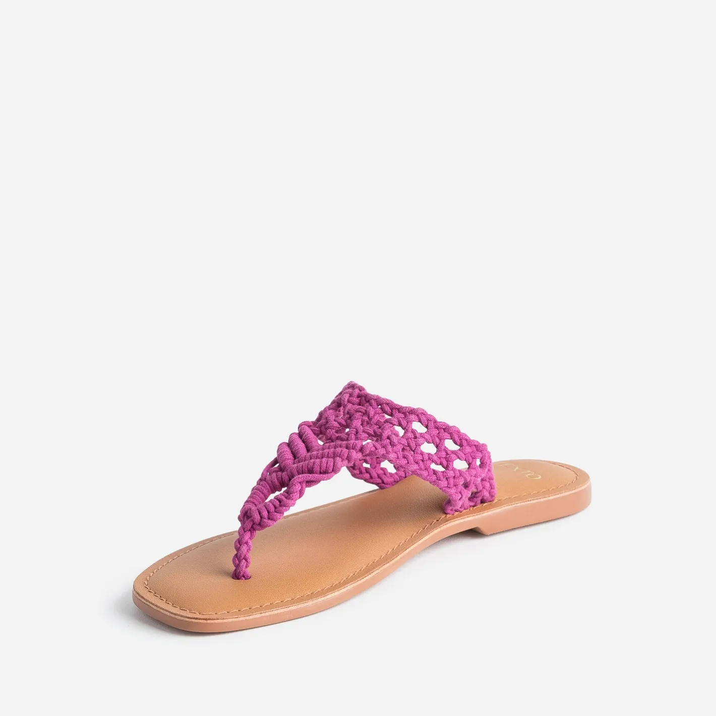 Mule-tong rose en macramé^Texto Hot