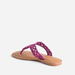 Mule-tong rose en macramé^Texto Hot
