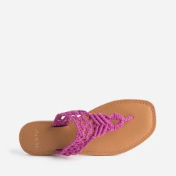 Mule-tong rose en macramé^Texto Hot