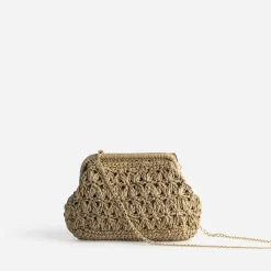 Pochette minaudière façon raphia tressé^Eram Discount