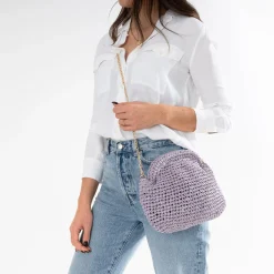 Pochette minaudière lilas en paille papier^Eram Best
