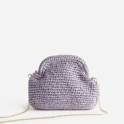 Pochette minaudière lilas en paille papier^Eram Best
