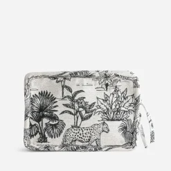 Pochette e jacquard à motif jungle^Texto