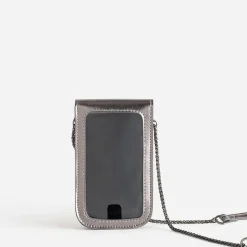 Pochette téléphone tactile gris métallisé^Texto Sale