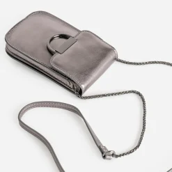 Pochette téléphone tactile gris métallisé^Texto Sale