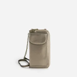 Pochette-téléphone taupe métallisé^Texto Discount