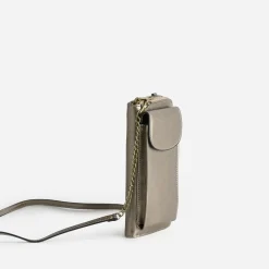 Pochette-téléphone taupe métallisé^Texto Discount