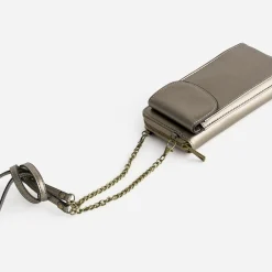 Pochette-téléphone taupe métallisé^Texto Discount