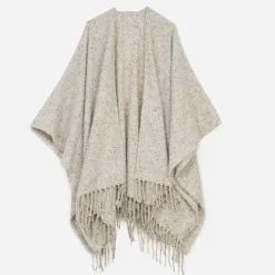 Poncho TEXTO écru chiné à franges^Eram Sale