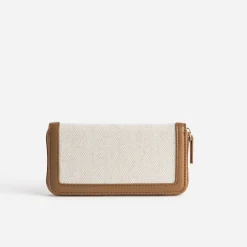 Portefeuille beige et cognac bi-matière^Eram