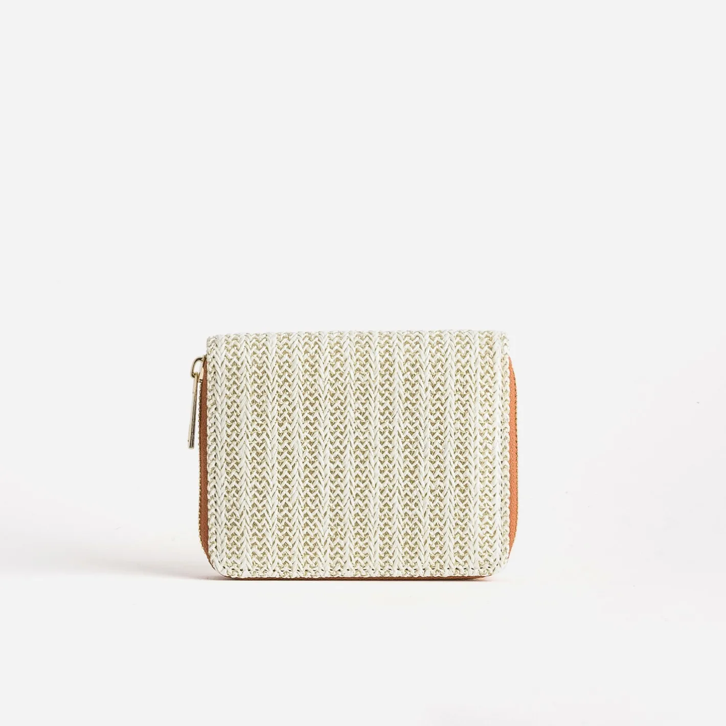Ptefeuille beige tressé intérieur camel^Eram Online