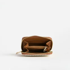 Ptefeuille beige tressé intérieur camel^Eram Online