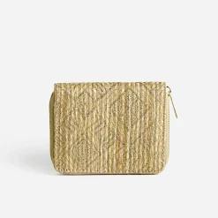 Pte-monnaie beige effet raphia brodé^Eram Best