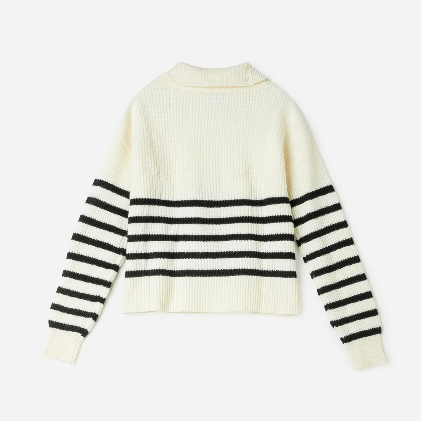 Pull marinière écru tricot à col camionneur^Texto Sale