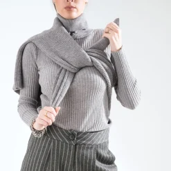 Pull côtelé à col roulé^Texto Discount