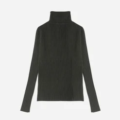 Pull côtelé à col roulé^Texto Sale