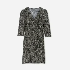 Robe e drapée à imprimé animalier^Texto Sale