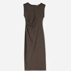 Robe-tube longue chocolat^Texto Sale