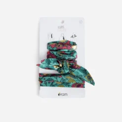 Rubans-foulards vert motif floral^Eram