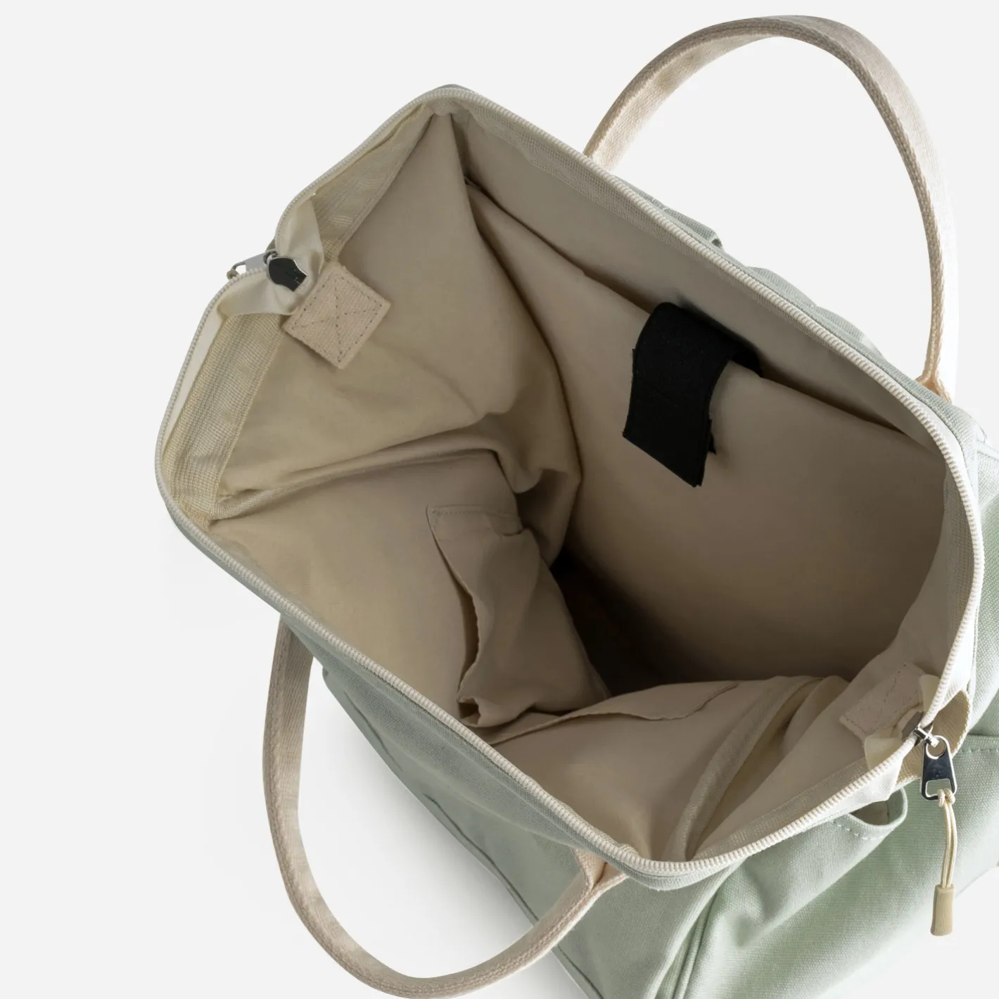 Sac à dos sauge et écru en toile^Texto Discount