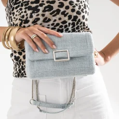 Sac à main baby blue textile souple^Eram Sale