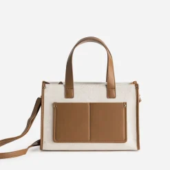 Sac à main bi-matière cognac et^Eram Outlet