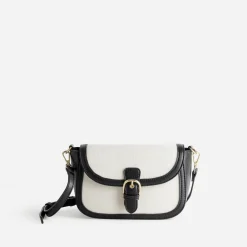 Sac à main bi-matière et textile beige^Eram Sale
