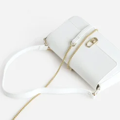 Sac à main blanc métalleries dorées^Eram