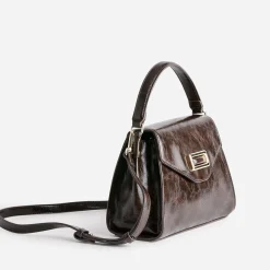 Sac à main foncé patiné forme trapèze^Eram Online