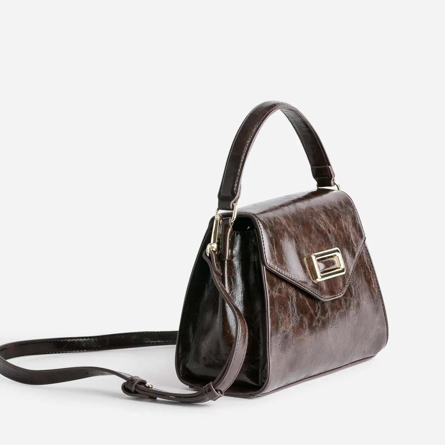 Sac à main foncé patiné forme trapèze^Eram Online
