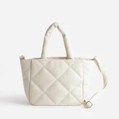 Sac à main écru matelassé^Texto