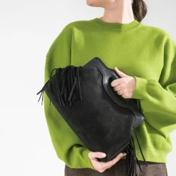 Sac à main suédé à franges^Texto New
