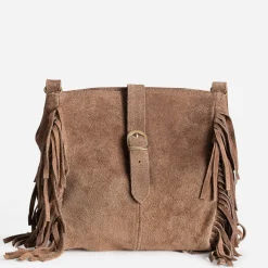 Sac à main cuir velours à franges^Texto Hot