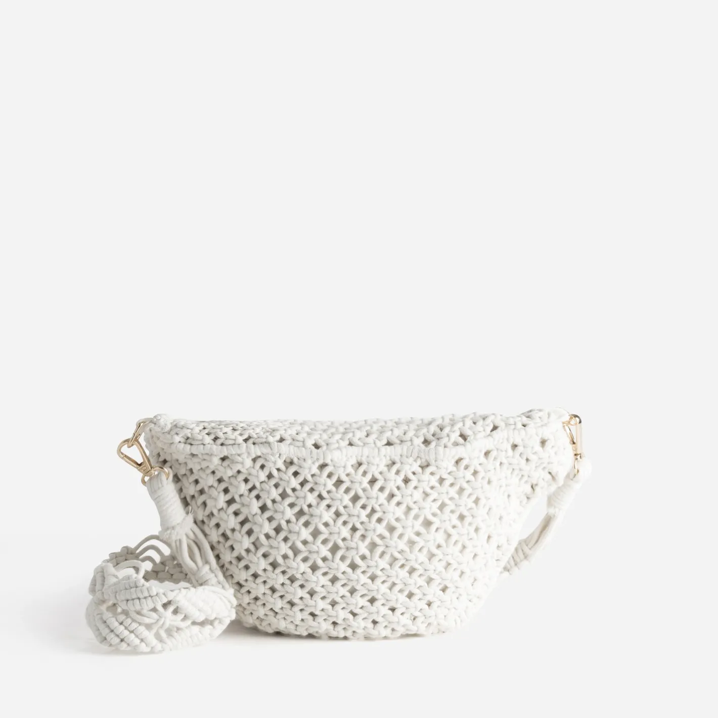 Sac banane écru macramé^Texto Hot