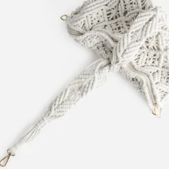 Sac banane écru macramé^Texto Hot