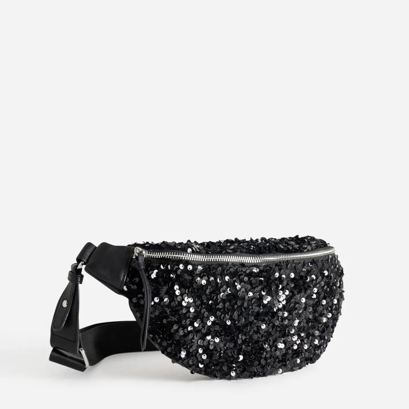 Sac banane e bi-matière à sequins^Texto Clearance