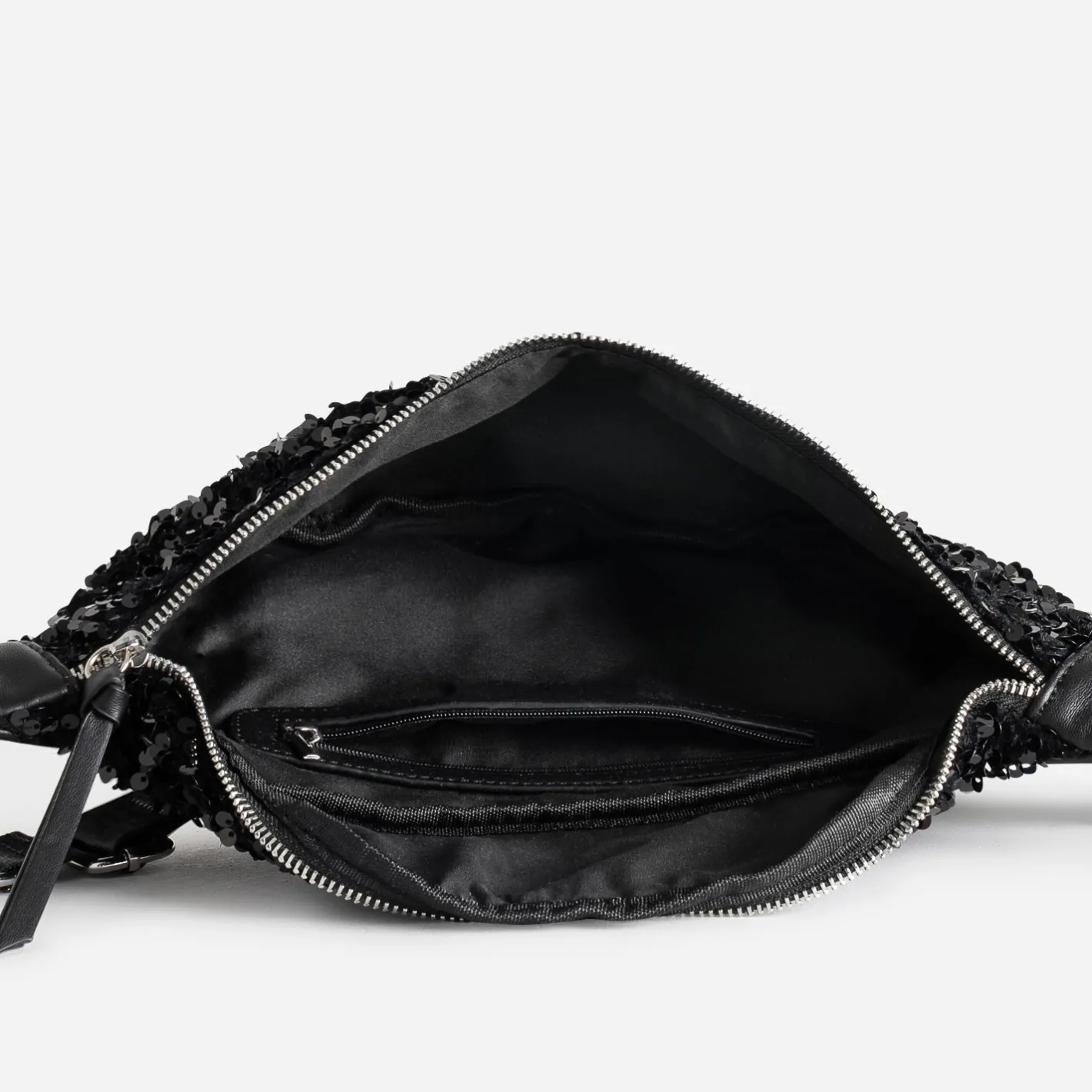 Sac banane e bi-matière à sequins^Texto Clearance