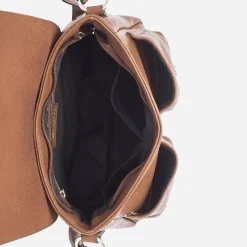 Sac bandoulière cognac à double boucle^Eram New