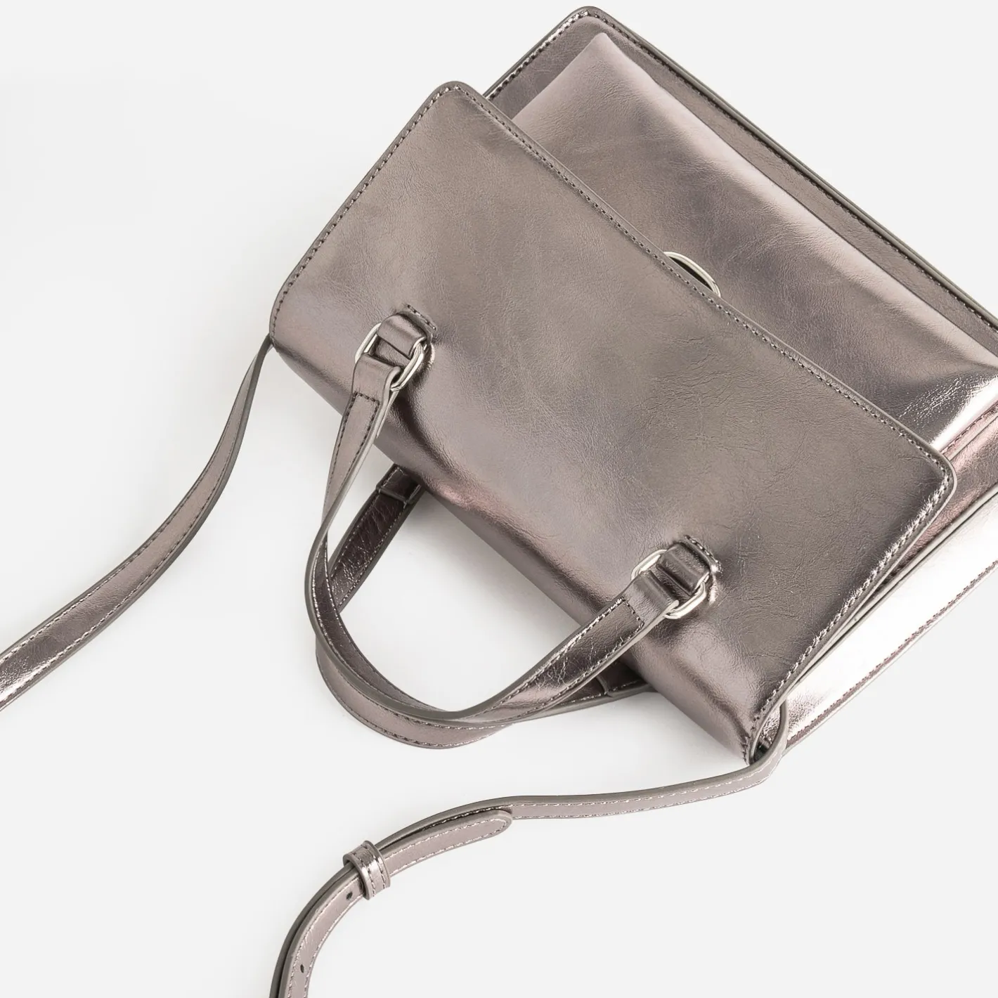 Sac bandoulière gris foncé métallisé^Eram Best