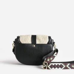 Sac besace avec rabat tissu Sherpa^Texto