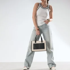 Sac cabas et noir bi-matière^Eram Best