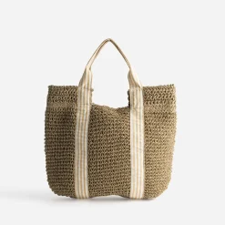 Sac cabas paille papier anses rayées^Eram Online
